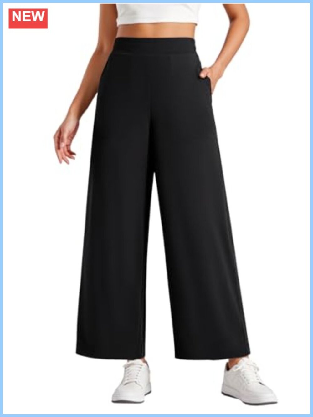 Wide Leg Palazzo Pants Women High Waisted Lounge Trousers Pockets